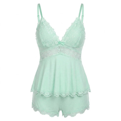 Nº 628 - Pajama Set with Lace Top