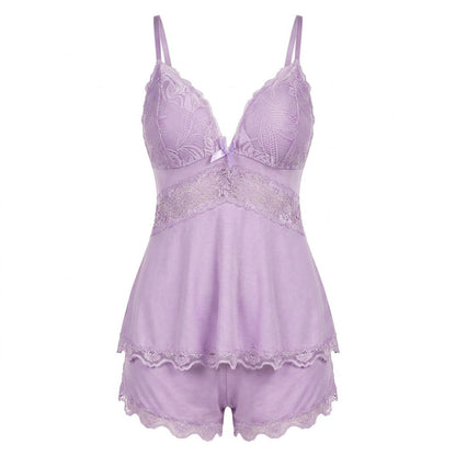 Nº 628 - Pajama Set with Lace Top