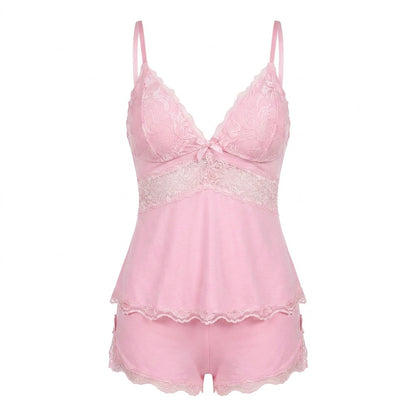 Nº 628 - Pajama Set with Lace Top