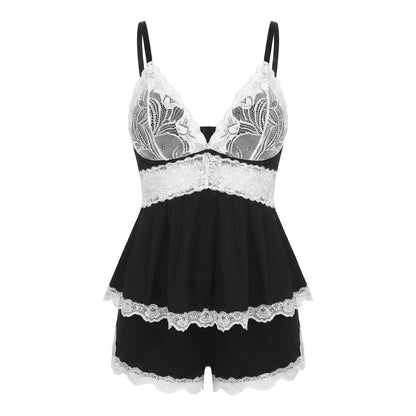 Nº 628 - Pajama Set with Lace Top