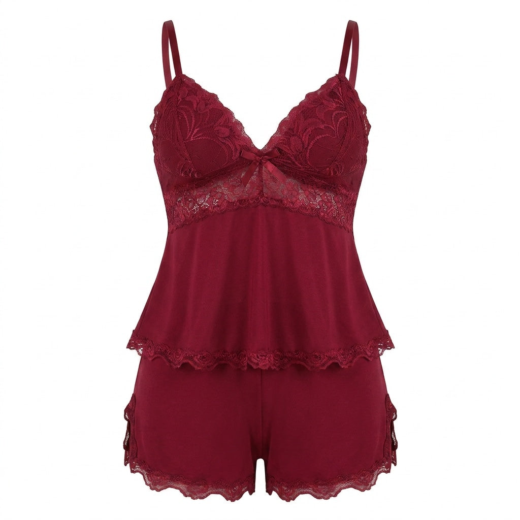Nº 628 - Pajama Set with Lace Top