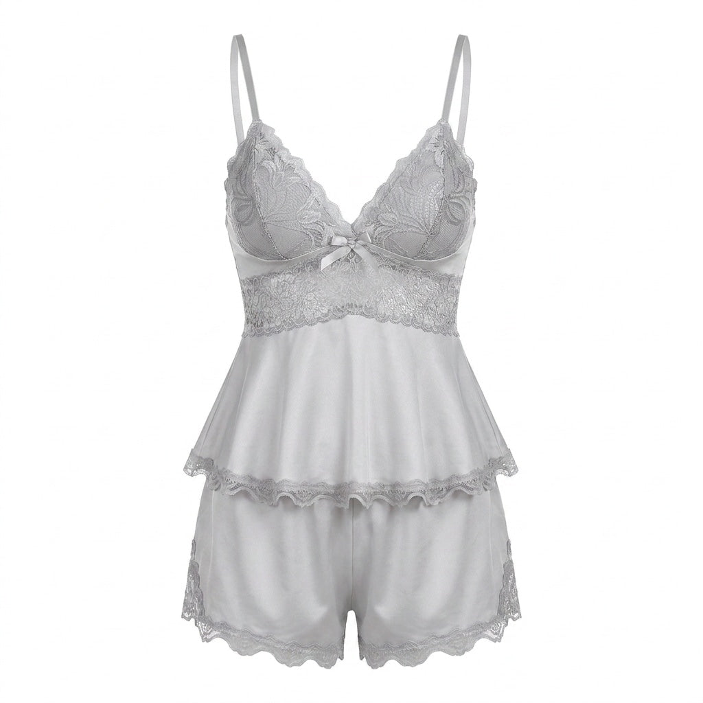 Nº 628 - Pajama Set with Lace Top